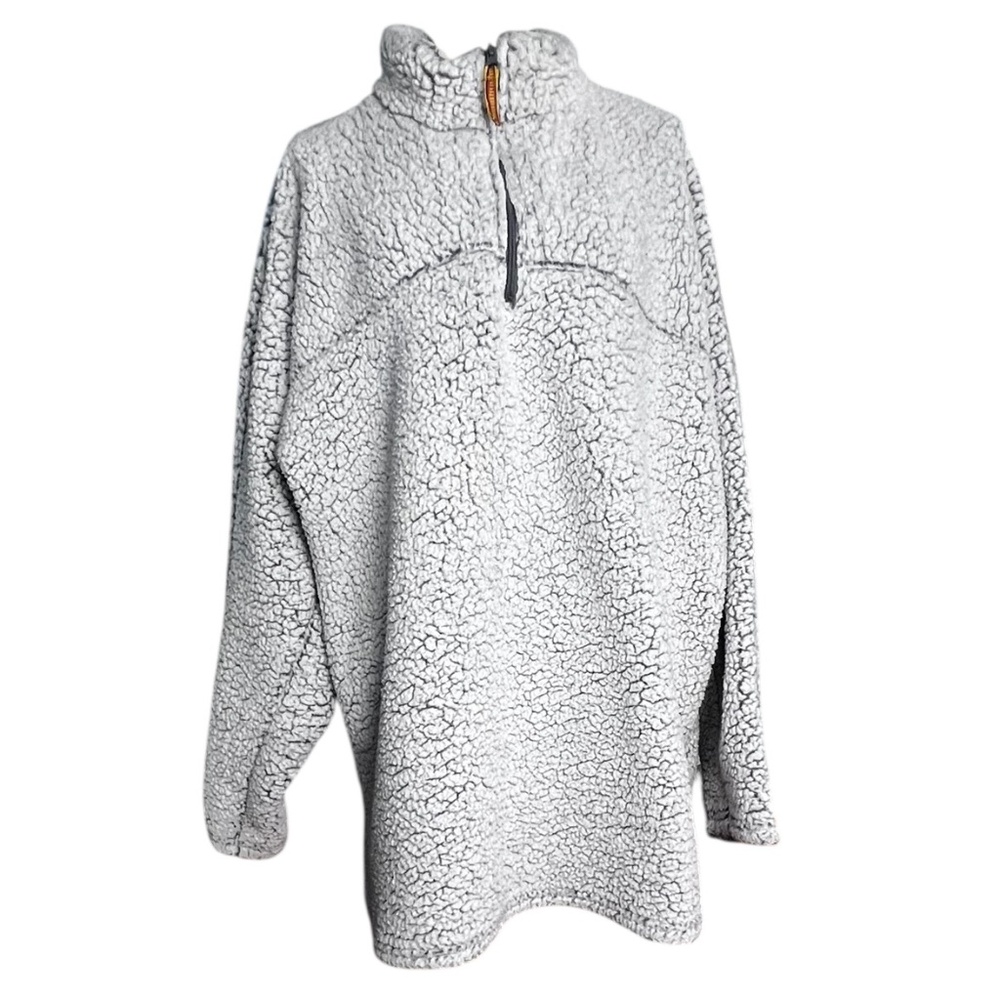 Blue Star Clothing Co. Sherpa Fleece Quarter-Zip Pullover XL Light Gray Preowned